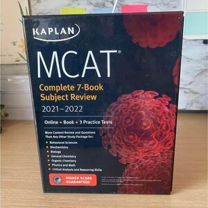 Kaplan MCAT 7-Book Review Set with Red and Black Design